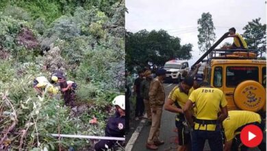 Photo of मसूरी : नोएडा के पर्यटकों का वाहन मैगी प्वाइंट के पास खाई में गिरा